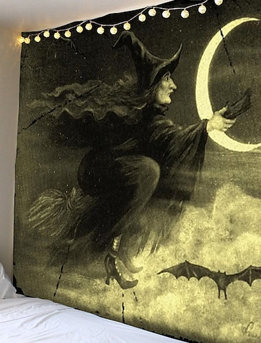 Tapestry Print Halloween Witch Moon Carpet Home Decoration Night Moon Hippie Tapestry Wall Tapestry Decoration