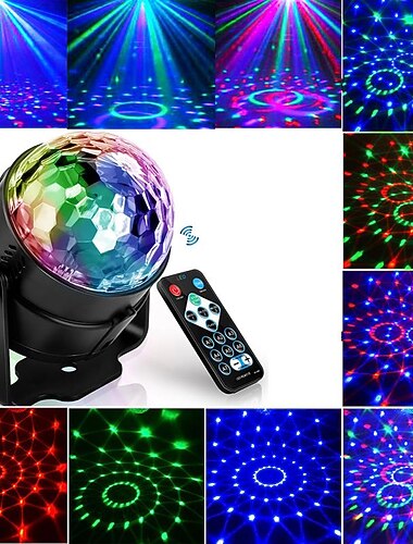  Lampe projecteur de nuit Lumiere Disco LED Lumieres de Scene Activees par la Musique Mini Projecteur Laser Rotatif Lampe Effet de Spectacle pour Cadeau de Saint-Valentin