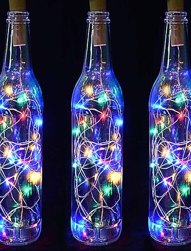  led fles lichtslingers kurk vormige outdoor bruiloft decoratie 2 m led nacht sterrenhemel licht 30 stks 12 stks 10 stks koperdraad stop wijnfles lamp bruiloft kerst decoratie