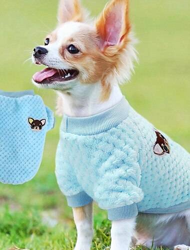 suéter para perros sudadera ropa para cachorros hueso casual / diario ropa de invierno para perros ropa para cachorros trajes para perros morado ruborizado rosa azul sudaderas para niña y niño perro