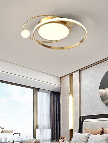 50 سم بأشكال هندسية عاكسة للضوء من فلوش ماونت ، تشطيبات معدنية مطلية ، ليد حديث 220-240 فولت