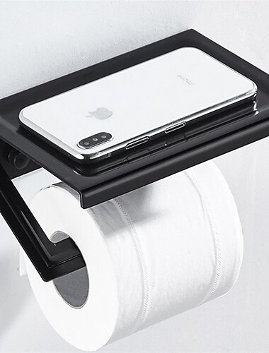  sort toiletpapirholder plads aluminium vandtæt tissueboks udstanset hylde vægmontering tissueholder nyt design