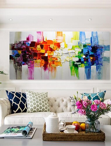  Peinture a l\'huile Hang-peint Peint a la main Panoramique horizontal Abstrait Nature morte Moderne Toile roulee (sans cadre)