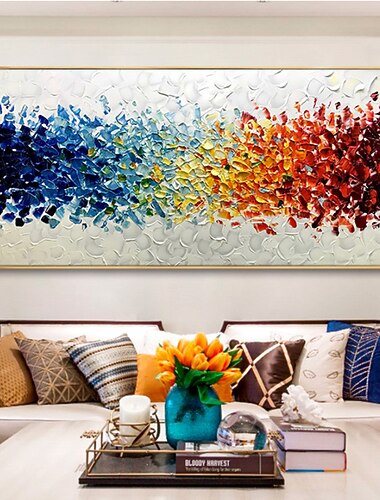  Peinture a l\'huile Hang-peint Peint a la main Panoramique horizontal Abstrait Nature morte Moderne Toile roulee (sans cadre)