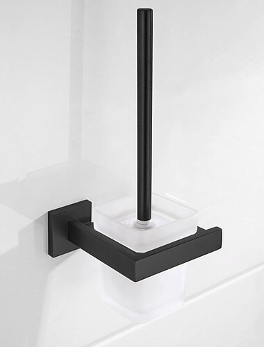 حامل فرشاة المرحاض نظارات حديثة 304 من الفولاذ المقاوم للصدأ درجة ABS معدن للحمام مثبت على الحائط -1 قطعة