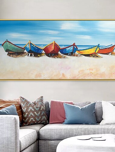 Hang-Dipinto ad olio Dipinta a mano Panoramica orizzontale Astratto Natura morta Moderno Senza telaio interno (senza cornice) Hang-Dipinto ad olio Dipinta a mano Panoramica orizzontale Astratto Natura morta Moderno Senza telaio interno (senza cornice)