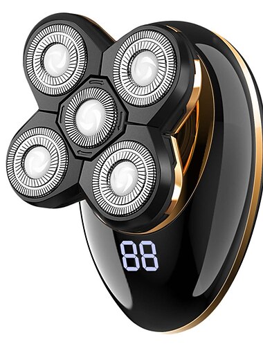  電気シェーバー メンズ電気シェービング カミソリ ハゲ頭シェーバー、充電式コードレス ウェット ドライ ロータリー シェーバー バリカン付きグルーミング キット 鼻毛トリマー 洗顔ブラシ