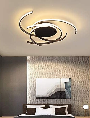 Plafonniers à 1 lumière de 56 cm à led finitions géométriques peintes en aluminium design plafonniers luminaires de chambre à coucher de cuisine artistique moderne 110-240v uniquement dimmable avec Plafonniers à 1 lumière de 56 cm à led finitions géométriques peintes en aluminium design plafonniers luminaires de chambre à coucher de cuisine artistique moderne 110-240v uniquement dimmable avec