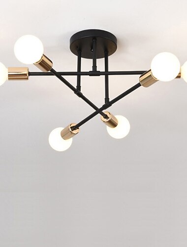 6 رؤساء 55 سم مصباح ليد للسقف على الطراز الاسكندنافي ثريا سبوتنيك تصميم معدني على الطراز الفني التشطيبات الصناعية المطلية بالمطبخ وغرفة النوم وأضواء غرفة الأطفال 110-120 فولت 220-240 فولت
