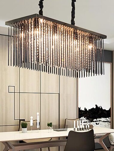  80 cm premium kristallen kroonluchter hanglamp roestvrij staal moderne eilandverlichting 110-120v 220-240v