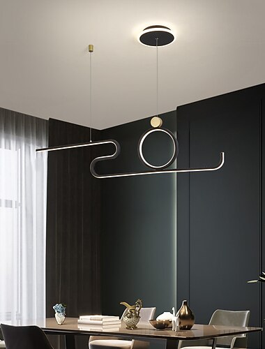 Pendelleuchte 90 cm LED Pendelleuchte nordischen Insel Stil extrem einfach moderne Gold schwarz Atmosphäre Persönlichkeit Esstisch lange Bar Taipeh europäischen Bürorestaurant