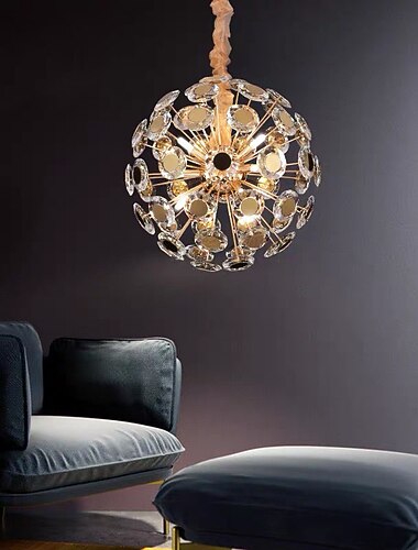 50 cm LED kristallkrona dimbar guldglob desgin hänglampa modern metall galvaniserad 110-120V 220-240V