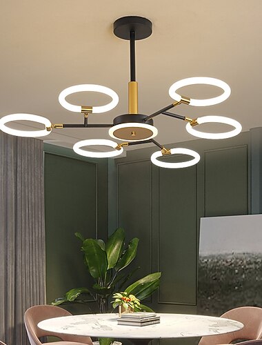 6/8/10 päät led riipus valo molekyyli kattokruunu rengas muoto säädettävä yksinkertainen moderni pohjoismainen valo ylellinen tyyli olohuone makuuhuone ruokasali ravintola