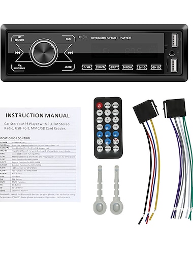  Car-styling M10 Car Bluetooth MP3 Player In Dash AUX-in Radio Receiver Head Unit LCD Display Car Accessories Interior 12V