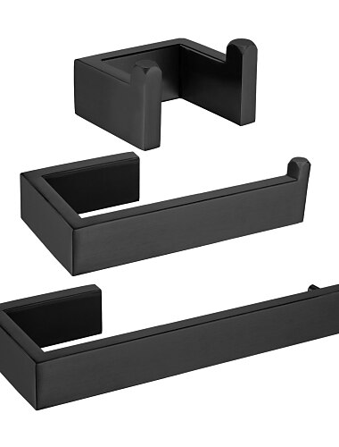  accessorio bagno porta carta igienica / porta accappatoio e portasalviette singolo nuovo design in acciaio inox da parete nero opaco
