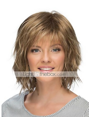  Blonde Wigs for Women Pixie Cut Synthetic Wig Fluffy Short Silver Grey Wigs with Bangs Ombre Hair Wigs Natural Matte Wigs