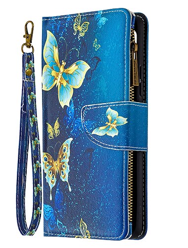  telefon fodral Till Samsung Galaxy S26 Ultra Plus S24 S23 S22 S21 FE S21 Ultra Plus S20 A54 A73 A53 Plånboksfodral Lucka med handledsrem Stöd Träd Fjäril Blomma PU läder