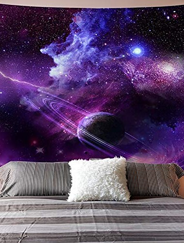  Galaxy Tapestry Starry Sky Psychedelic Space Landscape Purple Art Print Wall Hanging For Home Decor Livingroom Bedroom