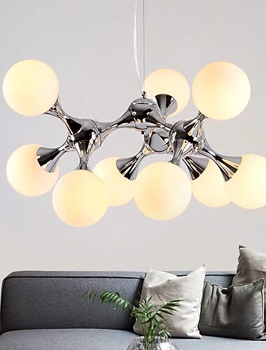 75 cm sputnik design kronleuchter pendelleuchte nordic style cluster design silber schwarz metall galvanisch lackiert lackiert 110-120v 220-240v