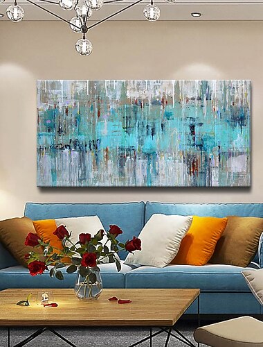 Duży rozmiar obraz olejny 100% ręcznie malowane ściany sztuki na płótnie niebieski streszczenie nowoczesne dekoracje do domu wystrój walcowane płótno bez ramki nierozciągnięte!