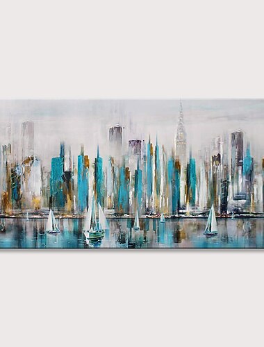  Hang-Malowane obraz olejny Ręcznie malowane Poziomy Abstrakcja Krajobraz Nowoczesny Zwinięte płótna