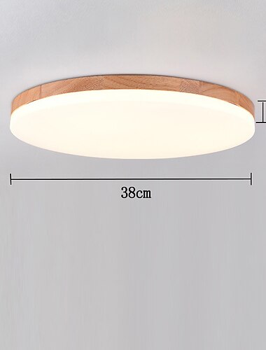  26/38/48 cm led taklampa nordiskt trä rund design infällda lampor naturinspirerade 110-120v 220-240v