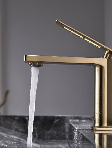  Single Handle Bathroom Faucet, Painted Finishes/Electroplated/Chrome One Hole Centerset, Brass Bathroom Sink Faucet with Hollow Handle