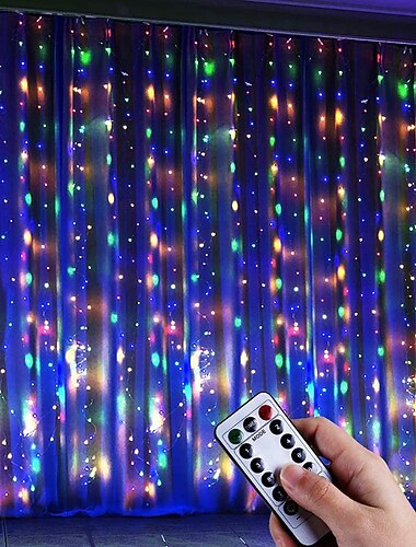  gordijn lichtslingers 300 leds twinkle star 3m x 3m opknoping kerstverlichting bruiloft decoratie 8 verlichtingsmodi voor slaapkamer bruiloft huis tuin wanddecoraties usb aangedreven met
