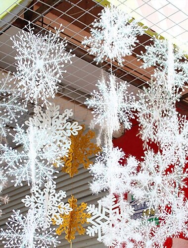 kerst sneeuwvlok ornamenten set kerst plastic hangende sneeuwvlokken voor kerstboomversieringen winter wonderland bevroren verjaardagsfeestje vakantie huisdecoratie knutsel sneeuwvlokken
