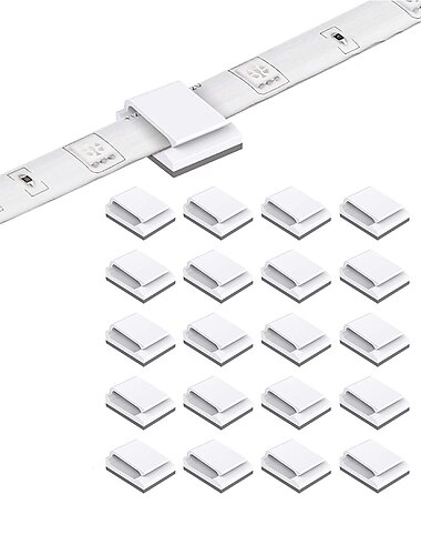  1set 50PCS 20PCS LED Strip Clips Self Adhesive LED Light Strip Mounting Bracket Clips Holder Cable Clamp Organizer for 10mm Wide IP65 Waterproof 5050 3528 2835 5630 LED Strip Light