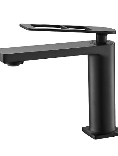 robinet de salle de bain à poignée unique, finitions peintes/galvanoplastie/chrome un trou central, robinet de lavabo en laiton avec poignée creuse