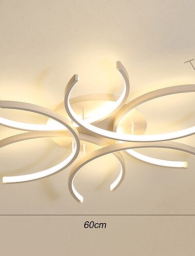 60cm luz de teto led formas geométricas nórdicas modernas de flores elegantes luzes embutidas sala de estar sala de jantar acabamento em metal pintado 110-120v 220-240v