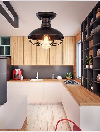 22cm LED Deckenleuchte Veranda Licht Korridor Gang Esszimmer Licht Bar Restaurant Unterputz Lichter Metall lackiert Oberflächen schwarz Land 110-120V 220-240V