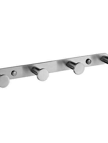  Kleiderhaken Neues Design Edelstahl Badregal mit 3 oder 4 oder 5 oder 6 Haken Wandmontage Silber gebuerstet 1St