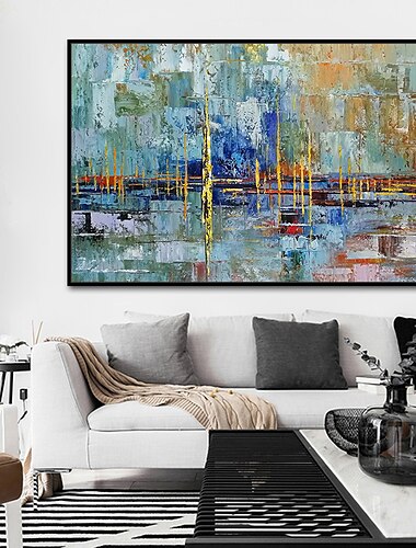 Mintura pittura a olio astratta dipinta a mano di grandi dimensioni su tela immagine moderna di arte della parete per la decorazione domestica senza cornice Mintura pittura a olio astratta dipinta a mano di grandi dimensioni su tela immagine moderna di arte della parete per la decorazione domestica senza cornice