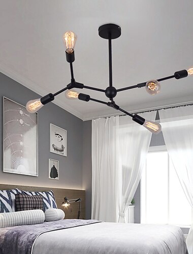 6/8/9 cabezas lámpara colgante moderna araña sala de estar dormitorio acabados pintados de metal estilo nórdico 110-120v 220-240v