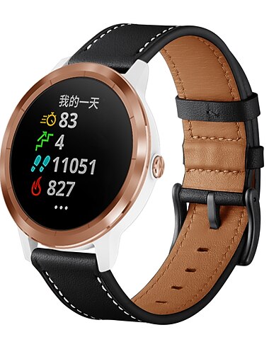  Horlogeband voor Garmin Forerunner 265 255 Active 5 Venu 3 2 Plus Vivoactive 4 3 Vivomove Sport Approach S42 S40 20mm 22mm Echt leer Vervanging Band 20mm 22mm Leren lus Polsbandje