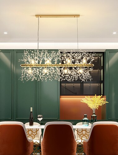  9/12 teste led lampada a sospensione dente di leone lampadario fuochi d\artificio lampada di cristallo soggiorno sala da pranzo camera da letto lampada romantica negozio di abbigliamento bar lampada