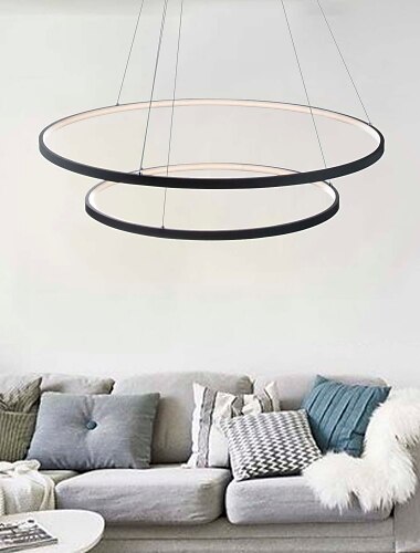  2-Light 80cm Dimmable / LED Pendant Light Metal Acrylic Circle Painted Finishes Modern Contemporary 110-120V / 220-240V