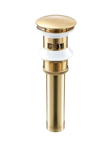  Brass Pop Up Sink Drain Stopper with Overflow Bathroom Faucet Vessel Vanity Sink Drainer(Golden)