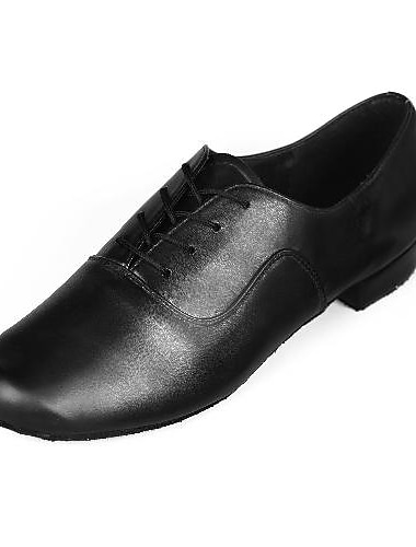  Men\'s Latin Shoes Ballroom Dance Shoes Line Dance Character Shoes Performance Outdoor Indoor Heel Low Heel Lace-up Black