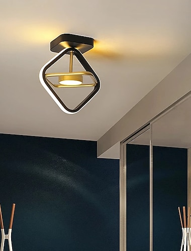  Plafoniera a led da 24 cm moderna nordica rotonda quadrata forme geometriche luce del portico corridoio corridoio luci di montaggio a filo finiture verniciate in metallo led moderno 220-240 v