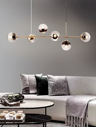  120 cm Pendant Light LED Line Design Globe Chandelier Metal Island Electroplated Modern Nordic Style 220-240V