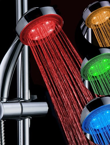  LED Shower Head Color Changing 2 Water Mode 7 Color Glow Light Automatically Changing Handheld Showerhead