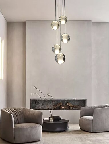  5-Light 10(4") Crystal / LED Pendant Light Metal Cluster Chrome Modern Contemporary 90-240V