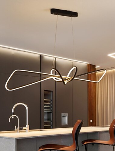  80 cm LED Hanglamp Moderne Nordic Zwart Goud Eiland Licht Eetkamer Restaurant Bar Metalen Geschilderde Afwerkingen Artistieke 110-120 V 220-240 V