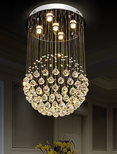  80cm krystal lysekrone loftslys DIY modernitet luksus globus k9 krystal vedhæng belysning hotel soveværelse spisestue butik restaurant led pendel indendørs krystal lysekroner belysning