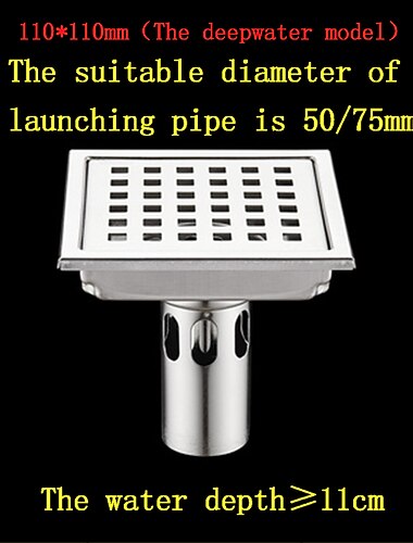  استنزاف تصميم جديد معاصر / حديث من الفولاذ المقاوم للصدأ / حديد 1 قطعة - مثبت على أرضية حمام الفندق