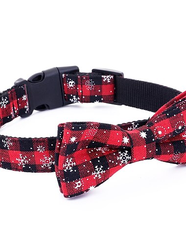  Dog Cat Collar Christmas Dog Collar Tie / Bow Tie Adjustable Flexible Outdoor Santa Claus Snowman Tree Golden Retriever Corgi Bulldog 1PC