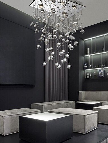  50 cm LED Kristallen Kroonluchter Moderne Lantaarn Desgin Inbouw Verlichting Rvs Gegalvaniseerd 110-120 V 220-240 V